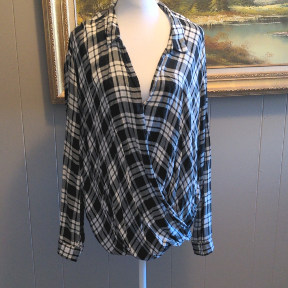 Gap Plaid Wrap Top